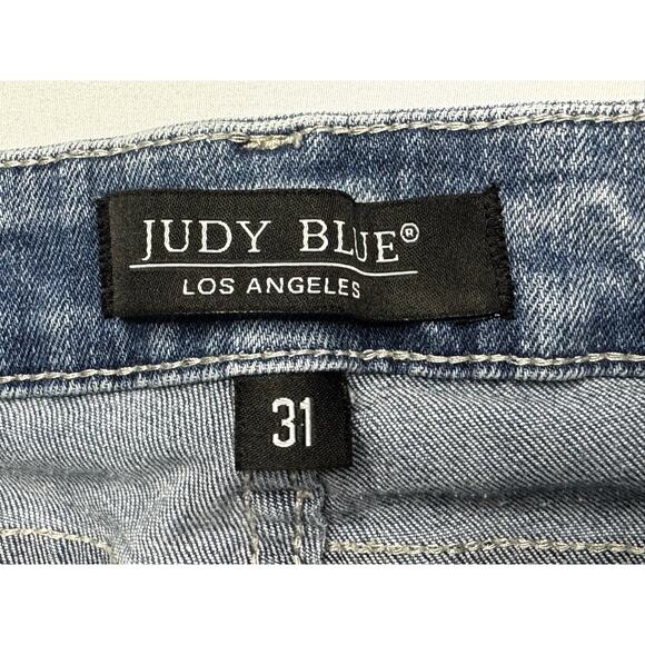 Judy Blue Women's Distressed Relaxed Fit Skinny Stretch Denim Jeans - Sz 31x25.5 - Picture 4 of 6